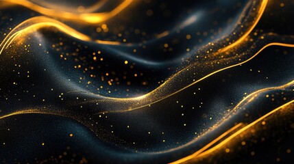 Fototapeta premium Abstract golden patterns of trade growth creating a captivating design on a dark backdrop, representing financial success and expansion