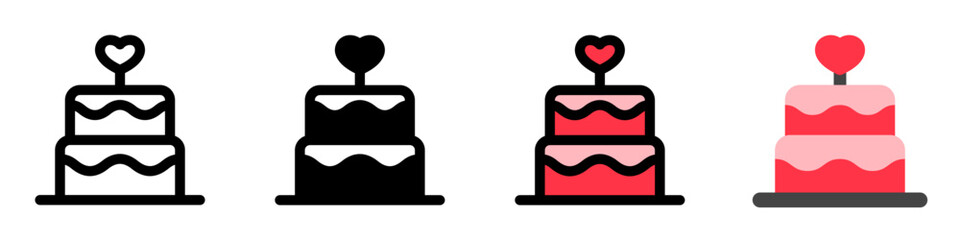 Editable wedding cake vector icon. Wedding, valentine, love, celebration. Part of a big icon set family. Perfect for web and app interfaces, presentations, infographics, etc