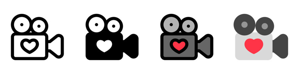Editable wedding video vector icon. Wedding, valentine, love, celebration. Part of a big icon set family. Perfect for web and app interfaces, presentations, infographics, etc