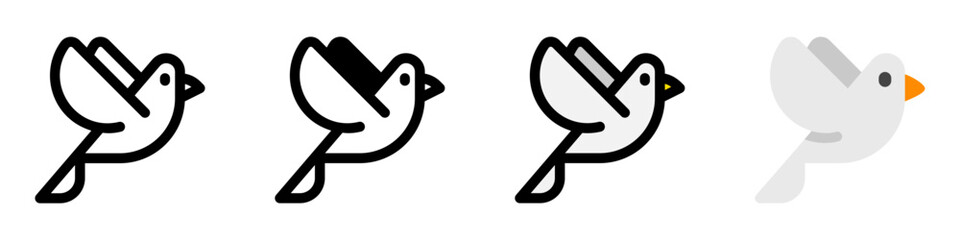 Editable pigeon vector icon. Wedding, valentine, love, celebration. Part of a big icon set family. Perfect for web and app interfaces, presentations, infographics, etc
