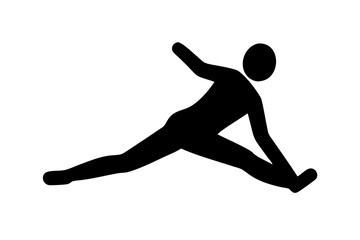Air Stretching Icon Featuring Vector Illustration of Dynamic Movement and Freedom
