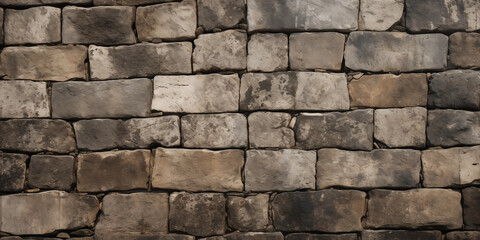 Obraz premium Stone Wall Texture Rustic Brown and Gray