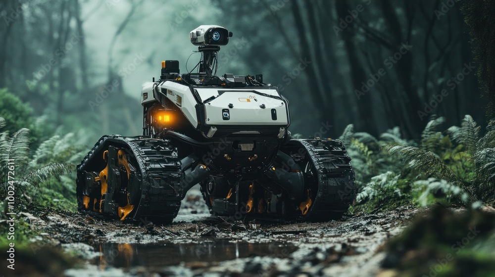 Poster search and rescue ai robots deployed in disaster-hit regions, using thermal imaging and ai navigatio