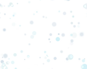 Light snowflakes background. White blue holiday bokeh texture.