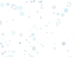 Light snowflakes background. White blue holiday bokeh texture.