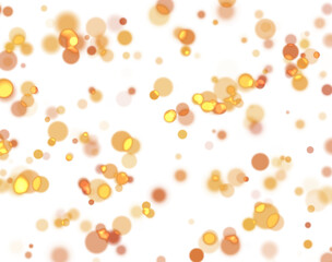 Golden confetti background. Gold holiday bokeh texture.