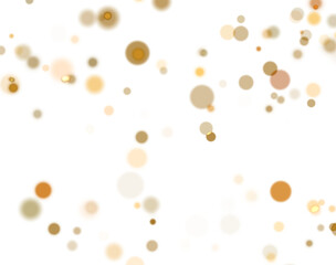 Golden confetti background. Gold holiday bokeh texture.