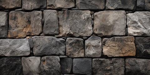 Obraz premium Rough Stone Wall Texture Grey and Brown Background