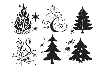 Christmas Tree Vector Bundle Illustration 