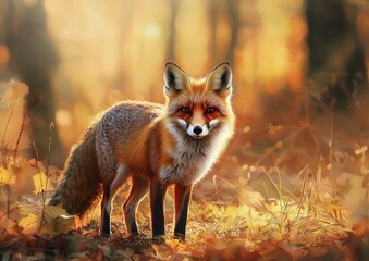 Red Fox in Autumn.