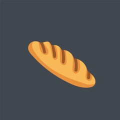 long bread with chocolate cream in flat vector design.
