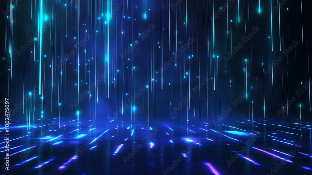 Aufkleber a stunning visual of colorful light beams cascading in a dark space, creating a vibrant and dynamic 