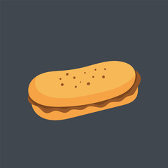 chocolate sandwich bread in flat vector design.