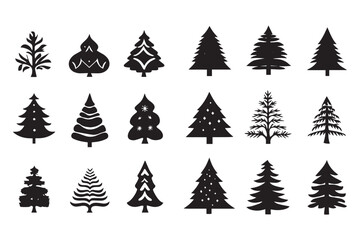 Obraz premium Christmas Tree Vector Bundle Illustration 
