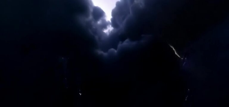 nature's fury in thrilling journey through ominous thunderclouds, lightning