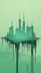 Obraz premium Melted Cityscape