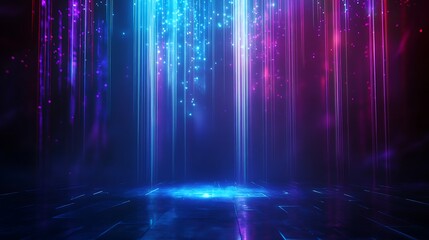 Abstract digital background with glowing neon lines creating a mesmerizing light effect.