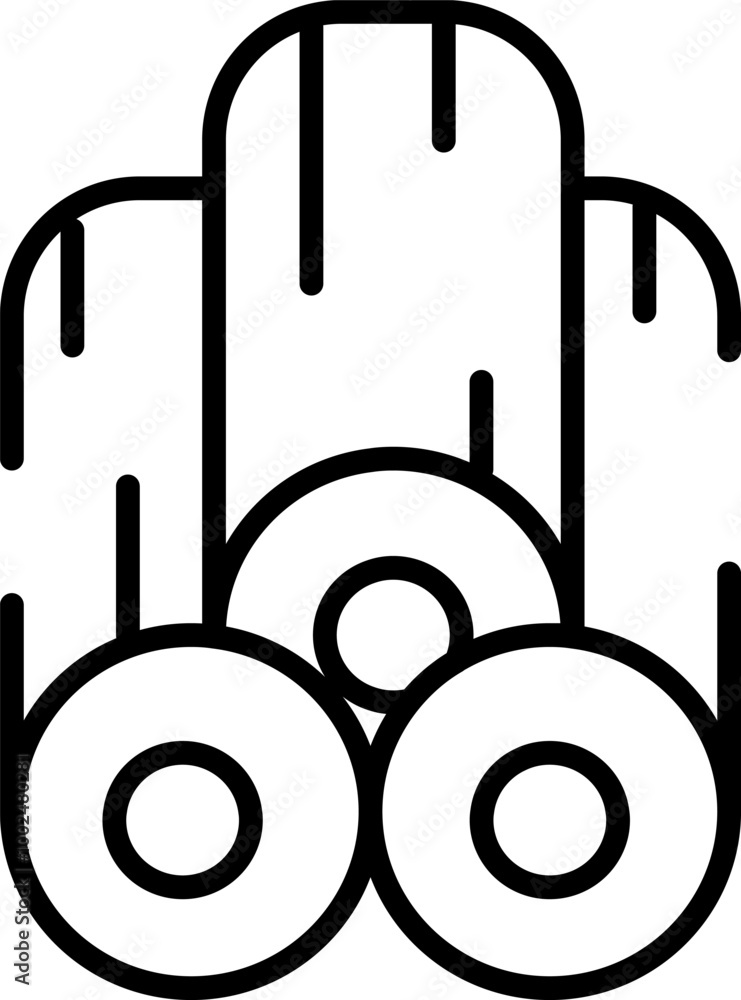 Poster rounded editable stroke log icon