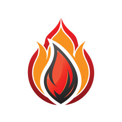 Fire flame mascot logo icon design vector illustration isolated against white background