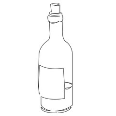 One continuous single drawing line art doodle line, continuous, symbol, bar, drawing, alcohol. Isolated flat illustration hand draw contour on a white background
