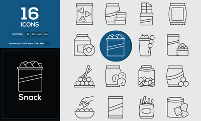 Snack set of outline icons related to analysis, infographic, analytics. Editable stroke. Vector illustration.