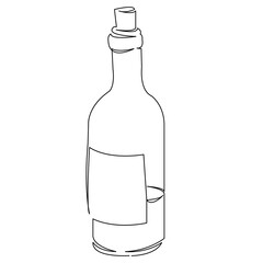 One continuous single drawing line art doodle line, continuous, symbol, bar, drawing, alcohol. Isolated flat illustration hand draw contour on a white background

