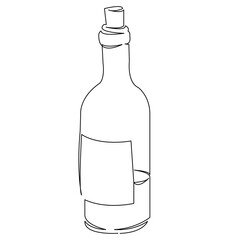 One continuous single drawing line art doodle line, continuous, symbol, bar, drawing, alcohol. Isolated flat illustration hand draw contour on a white background
