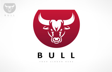 Bull head logo vector. Animal design