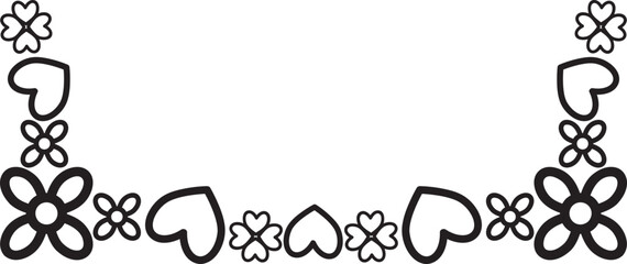 outline flower frame ornament