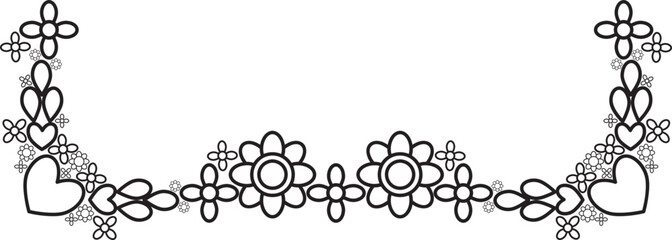outline flower frame ornament