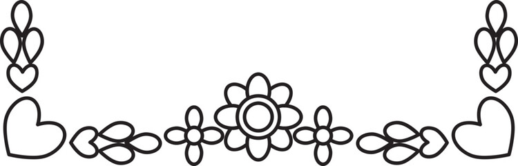 outline flower frame ornament