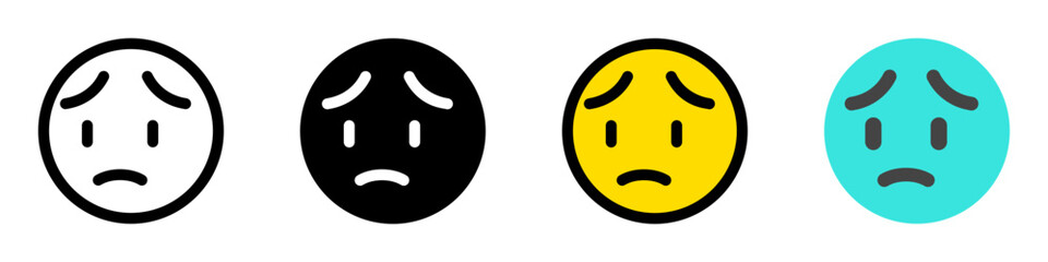 Editable worry, sad face expression emoticon vector icon. Part of a big icon set family. Part of a big icon set family. Perfect for web and app interfaces, presentations, infographics, etc