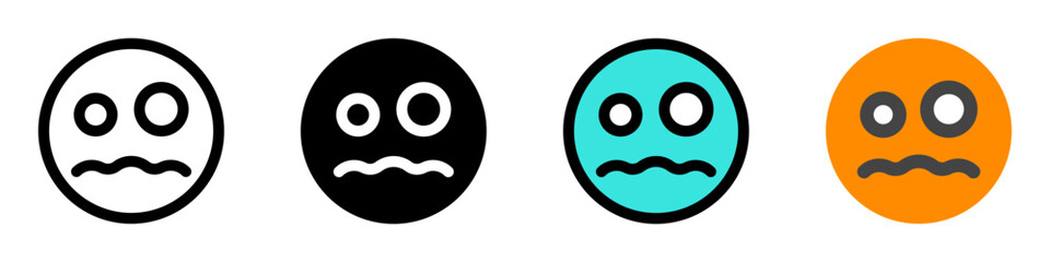 Fototapeta premium Editable scared face expression emoticon vector icon. Part of a big icon set family. Part of a big icon set family. Perfect for web and app interfaces, presentations, infographics, etc