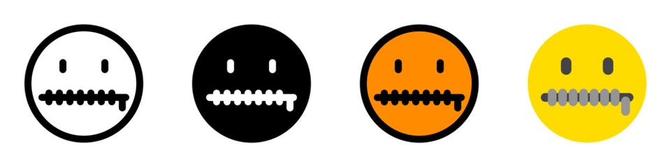 Editable zip mouth, silence expression emoticon vector icon. Part of a big icon set family. Part of a big icon set family. Perfect for web and app interfaces, presentations, infographics, etc