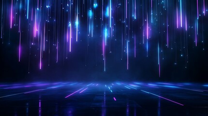 Fototapeta na wymiar Colorful light trails create a dynamic and ethereal background effect with a vibrant and futuristic atmosphere.