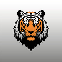 Color Tiger Head Mascot Logo Vector