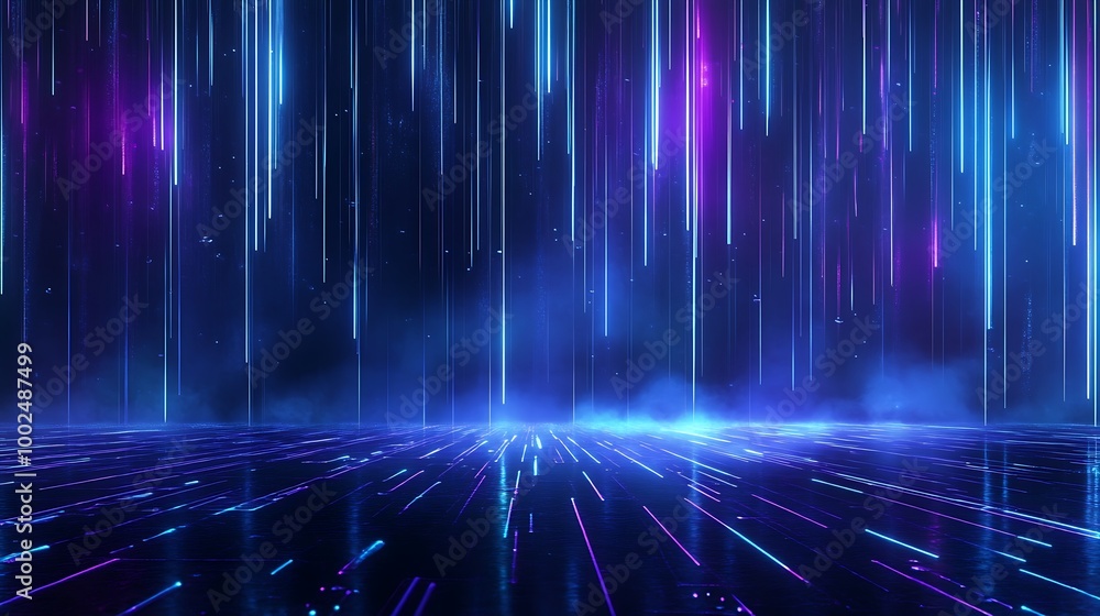 Poster dynamic abstract background with colorful streaks of light and depth, creating a futuristic and vibr