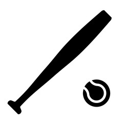 Baseball bat and ball icon - Solid style