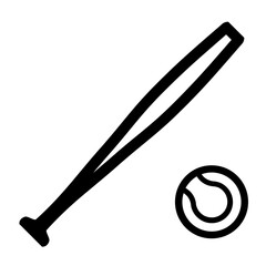 Baseball bat and ball icon