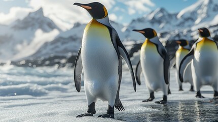 Fototapeta premium penguins in polar regions