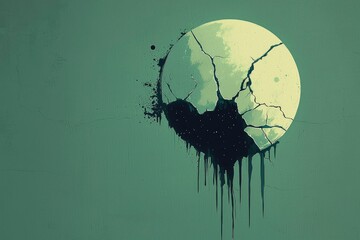Cracked Moon, Abstract Art