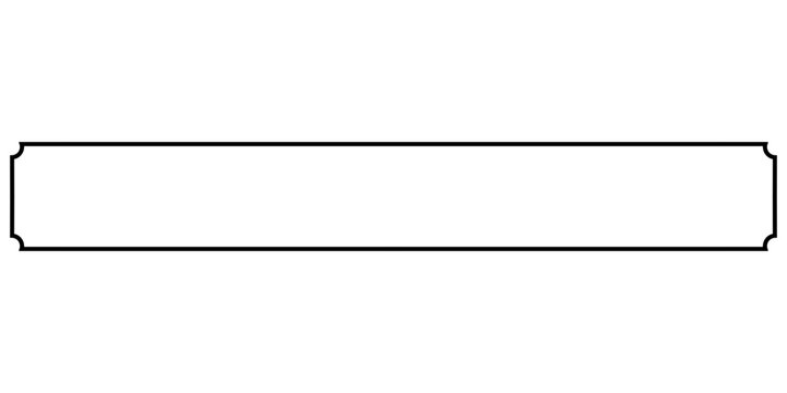 Long rectangular frame with curved corners