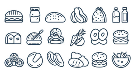 Food icon set Vector illustration with cut out icons