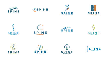Set of spine logo icon vector isolated design