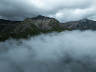 Beautiful high elevation mountains landscape in Sichuan,China