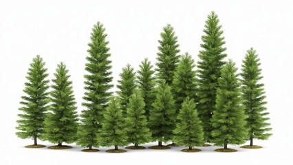 Fototapeta premium christmas tree isolated on white background