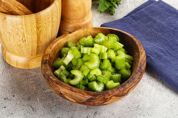 Vegan cuisine - Sliced celery stem