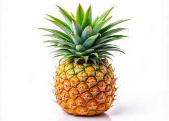 Fototapeta premium A stunning close-up of a vibrant, fresh pineapple showcases its unique texture and rich colors against a clean