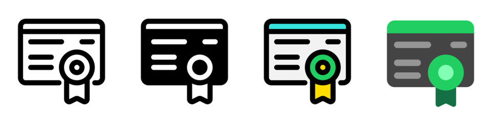 Editable certificate vector icon. Online learning, course, tutorial. Part of a big icon set family. Perfect for web and app interfaces, presentations, infographics, etc