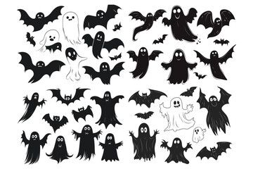 Spooky Ghost Silhouettes in the Night